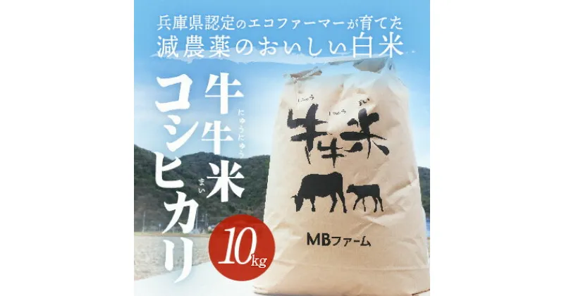 【ふるさと納税】兵庫県認定のエコファーマーが育てた減農薬のおいしい白米『牛牛米 コシヒカリ』(10kg)【令和6年度産】　お米・コシヒカリ　お届け：2024年10月上旬より順次出荷予定