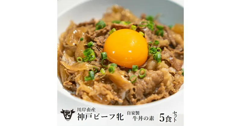 【ふるさと納税】 神戸ビーフ牝牛【自家製　牛丼の素】5食セット