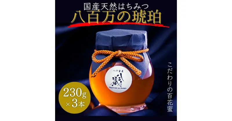 【ふるさと納税】蜂蜜 八百万の琥珀(国産天然はちみつ)230g×3本(計690g)[ はちみつ ハチミツ 国産 百花蜜 ]　加工食品