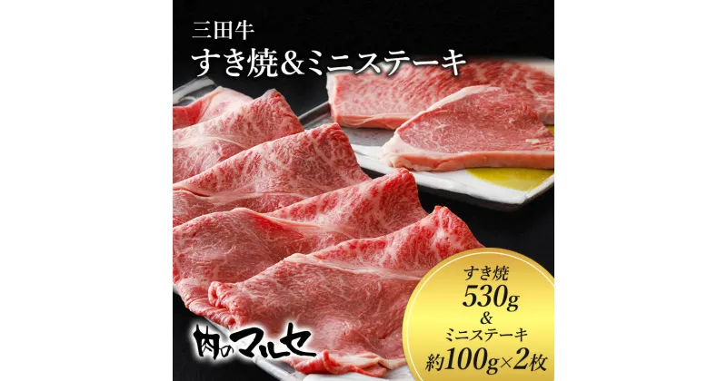 【ふるさと納税】 三田牛 すき焼 530g ＆ ミニステーキ 約100g×2枚 ステーキ ビフテキ 勢戸 牛肉 ギフト 肉 お祝い 但馬牛 神戸牛 三田牛 数量限定 訳あり ふるさと納税 ふるさと 人気 おすすめ 送料無料 兵庫県 三田市