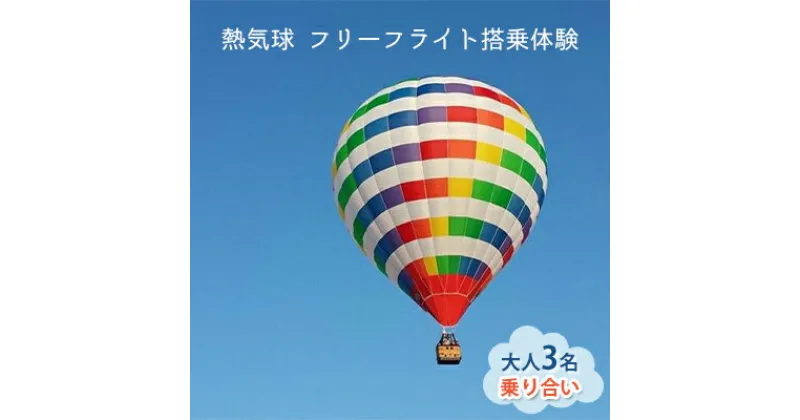 【ふるさと納税】熱気球 フリーフライト搭乗体験 大人3名（乗り合い）《実施期間：11月～5月上旬》 おでかけ　体験チケット・熱気球 ・フリーフライト・搭乗体験 ・大人3名・乗り合い・ベテランパイロット・安全第一・浮遊感