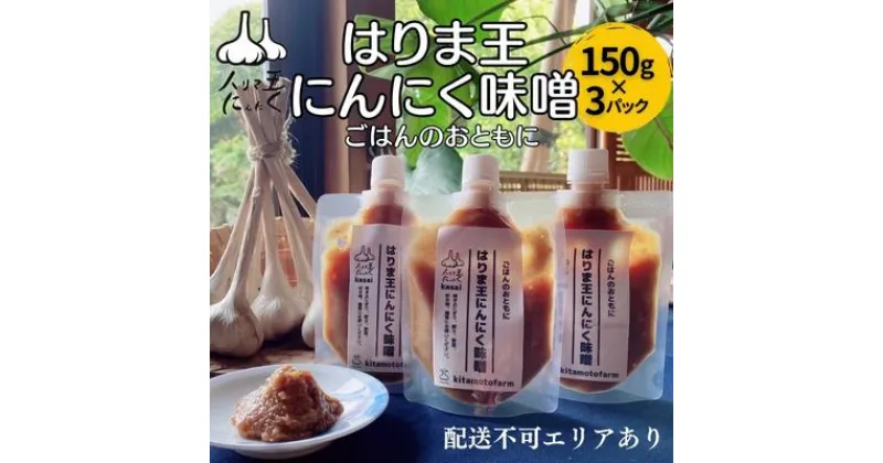 【ふるさと納税】はりま王 にんにく味噌 復活した伝統の味 150g×3パック[ にんにく 味噌 調味料 ご飯のおとも 野菜 餃子 焼肉 ]　 調味料 味付け 幻の味噌 香りづけ 風味付け 味噌漬け 味噌焼き ディップ