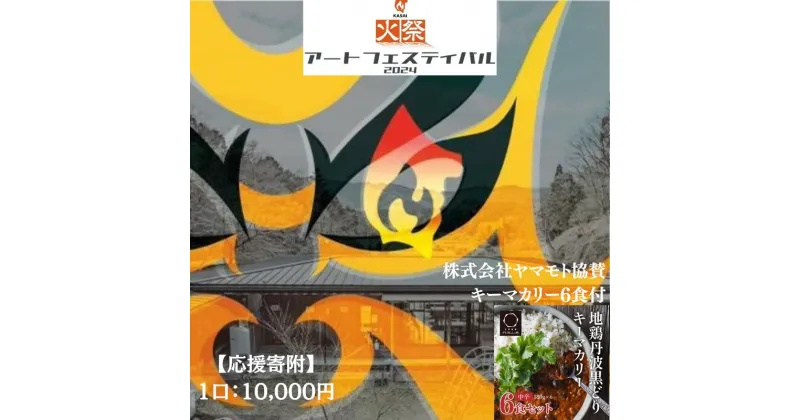 【ふるさと納税】【全国初！応援寄附】兵庫県加西市 火祭アートフェスティバル2024 企業協賛 応援寄付金(10,000円) 現代アート地鶏 丹波 黒どりと京都府産黒大豆のキーマカリー 6箱　定期便・加西市