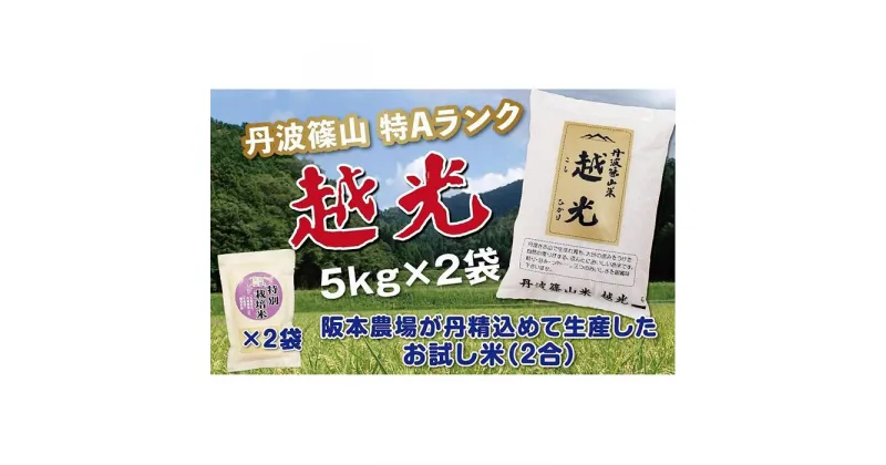 【ふるさと納税】令和6年産　丹波篠山産 特Aランク 越 光 （5kg×2袋） | 丹波篠山 お米 おこめ ブランド米 ごはん ご飯 白米 米 コメ こめ 精米 精白米 ライス おいしい米 美味しいお米 兵庫県 お取り寄せ こしひかり コシヒカリ