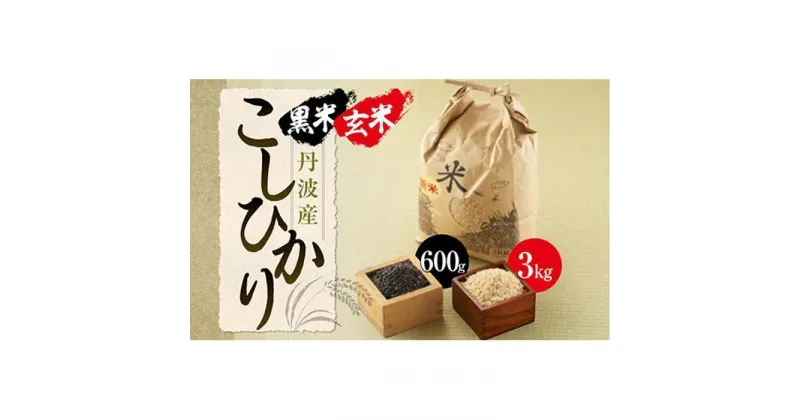 【ふるさと納税】【玄米】丹波産こしひかり玄米《令和6年度産》3kg　黒米300g×2