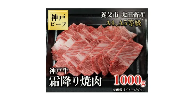 【ふるさと納税】神戸牛　霜降り焼肉　1000g【配送不可地域：離島】【1441964】