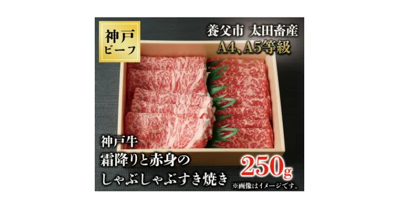 【ふるさと納税】神戸牛　霜降りと赤身のしゃぶしゃぶすき焼き　250g【配送不可地域：離島】【1443131】