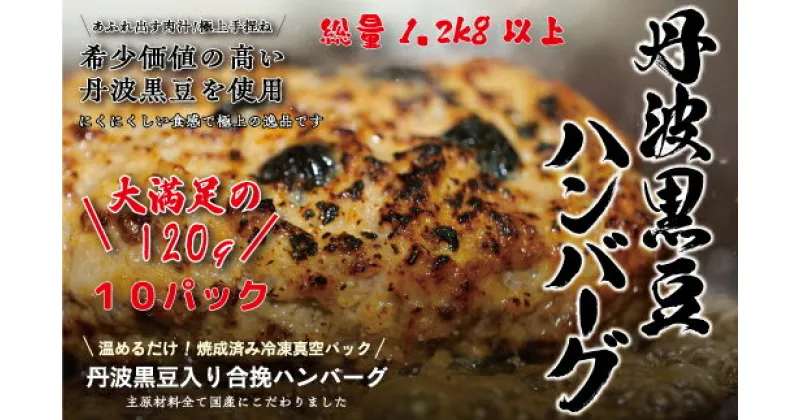 【ふるさと納税】丹波黒豆ハンバーグ　10パック　温めるだけ　手軽に調理　国産ハンバーグ