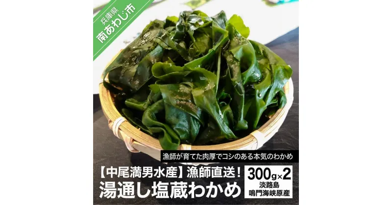 【ふるさと納税】【中尾満男水産】【漁師直送】湯通し塩蔵わかめ300g×2袋【淡路島鳴門海峡原産】