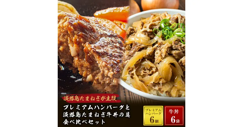 【ふるさと納税】プレミアムハンバーグとたまねぎ牛丼 食べ比べセット