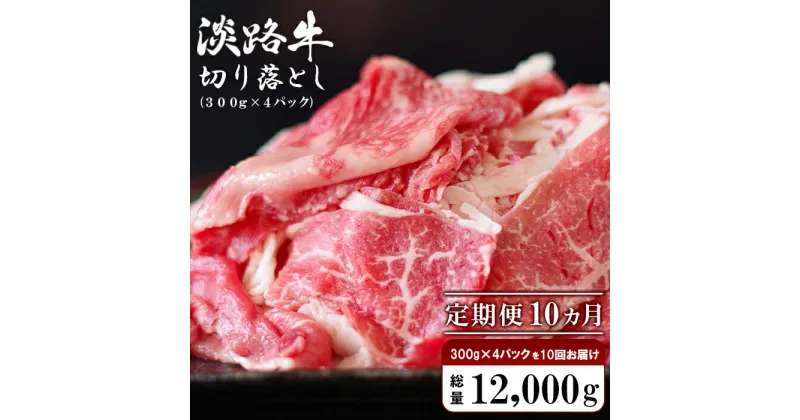 【ふるさと納税】【定期便10ヶ月】淡路牛 切り落とし　1.2kg (300g×4パック）