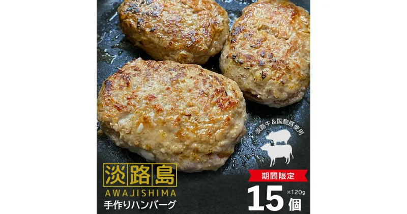 【ふるさと納税】【期間限定】淡路島手作りハンバーグ 15個