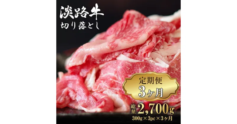 【ふるさと納税】【定期便3ヶ月】淡路牛 切り落とし 900g (300g×3パック）