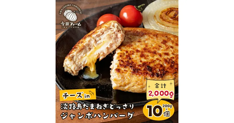 【ふるさと納税】チーズin淡路島たまねぎどっさりハンバーグ 200g×10個