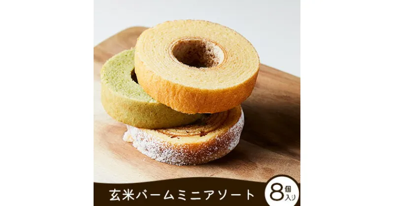 【ふるさと納税】玄米バームミニアソート 8個入り [お菓子 スイーツ 焼き菓子 バウムクーヘン 詰め合わせ セット]　 お菓子 スイーツ 焼き菓子 おやつ バウムクーヘン ミニサイズ 3種類セット 詰め合わせ セット