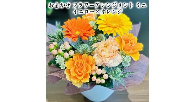 【ふるさと納税】おまかせ フラワーアレンジメント ミニ （イエロー×オレンジ）　 植物 フラワー お花 生花切花