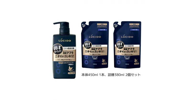 【ふるさと納税】MA-19　ルシード 薬用スカルプデオシャンプー（本体1個＋詰替用2個）　 日用品 香りでごまかさない 40才から ニオイケア 洗浄 防臭 頭皮ケア 清潔 うるおい