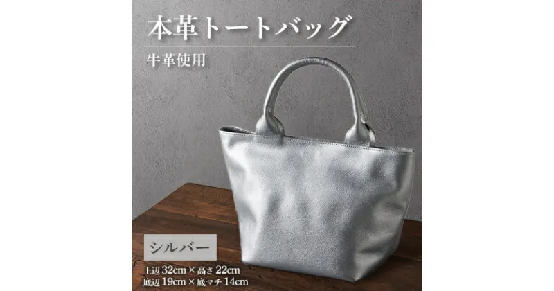 【ふるさと納税】【申込受付後 生産】ジャパンレザー　本革トートバッグ(シルバー)　本格牛革使用【1447367】