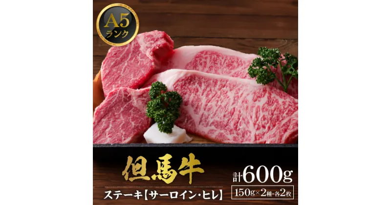 【ふるさと納税】A5ランク 肥育 但馬牛 サーロインステーキ 300g ヒレステーキ 300g 計600g 4枚 送料無料 牛肉 食べ比べ 黒毛和牛 フィレ ヘレ 経産牛 焼肉 霜降り 肉 ステーキ肉 国産牛 BBQ ヒレ ステーキ 内祝い 国産牛 お中元 兵庫県 冷凍 02-10