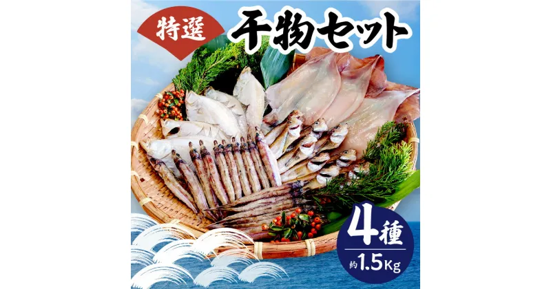 【ふるさと納税】特選 干物 4種 セット 計1.2kg＋一夜干しスルメ 大2～4枚 送料無料 干物セット カレイ ハタハタ キス スルメイカ 詰め合わせ はたはた いか ひもの 父の日 人気 海鮮 魚介 魚 肴 保存 おつまみ 国産 一夜干し きす 冷凍 干物詰合せ 個包装 すぐ 33-03