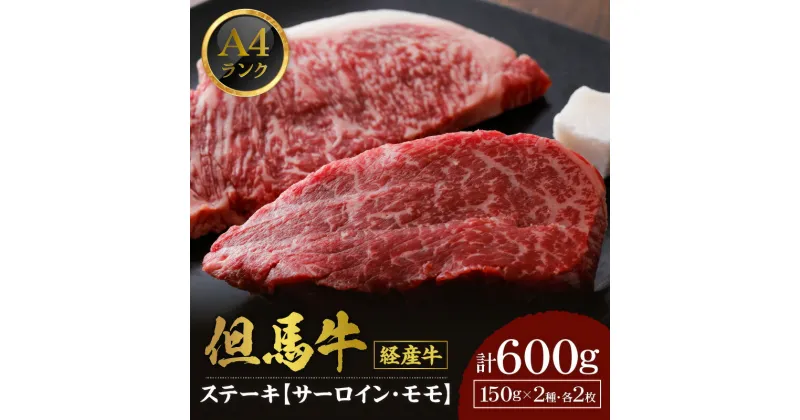 【ふるさと納税】A4ランク 但馬牛 サーロインステーキ モモ ステーキ 各150g×2枚 計600g 送料無料 食べ比べ 黒毛和牛 盛り合わせ 肉 お肉 セット 経産牛 赤身 和牛 霜降り 肉 BBQ バーベキュー 冷蔵 ファミリー お中元 御歳暮 冷凍 02-29