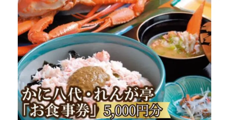 【ふるさと納税】「お食事」で使える利用券5,000円分！ 海鮮 ランチ 昼食 お祝い カニ かに カニ 蟹 イカ 白いか 香住ガニ 松葉がに グルメ 食べ物 誕生日 ギフト券 プレゼント 食事券 母の日 父の日 旅行 兵庫県 香美町 香住 かに八代 れんが亭 体験 日本海フーズ 07-99