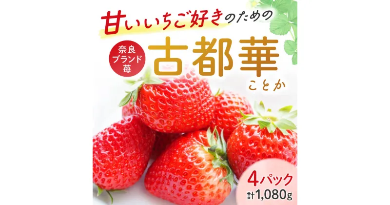 【ふるさと納税】【予約販売開始！】厳選 大ちゃんの 古都華（270g入×4パック）限定出荷 いちご 苺 イチゴ ブランド 古都華 大粒 旬 産地 直送 フルーツ 果物 国産 贈答用 プレゼント ギフト ふるさと納税苺 ふるさと苺 おすすめ いちご農家だるま 奈良県 奈良市 I-285