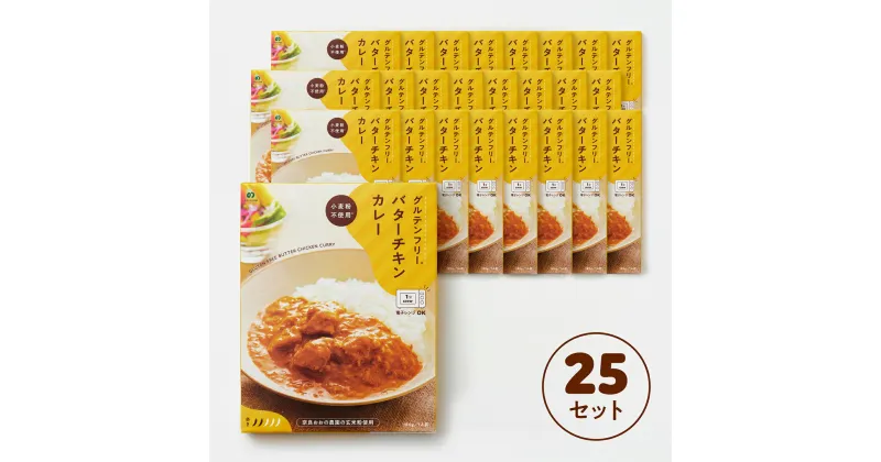 【ふるさと納税】グルテンフリー バターチキンカレー 180g×25袋 奈良おおの農園 奈良市 なら