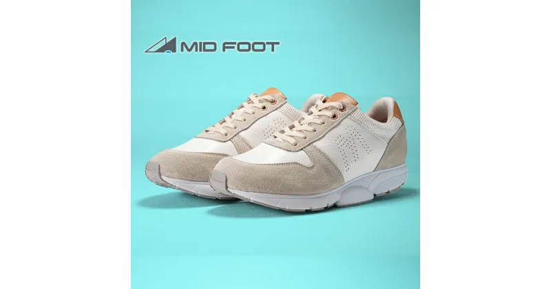 【ふるさと納税】MIDFOOT ( ミッドフッド ) 婦人靴 レザースニーカー MF001JL ( ホワイト ) 4E　 ファッション 靴 シューズ スニーカー レディース お洒落 レザーシューズ エコレザー 快適 履き心地