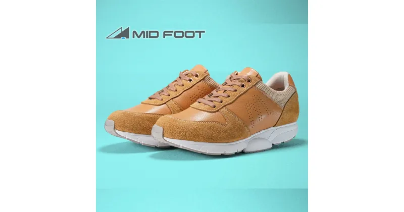 【ふるさと納税】MIDFOOT ( ミッドフッド ) 婦人靴 レザースニーカー MF001JL ( ベージュ ) 4E　【 ファッション 靴 シューズ スニーカー レディース 】 【 お洒落 レザーシューズ エコレザー 快適 履き心地 】　ファッション・靴・シューズ・ファッション・女性・レディース