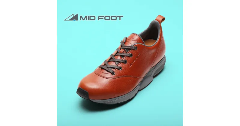 【ふるさと納税】MIDFOOT ( ミッドフッド ) 紳士靴 レザースニーカー MF002JM ( ブラウン ) 4E　【 ファッション 靴 シューズ スニーカー メンズ 】 【 お洒落 レザーシューズ オイルレザー 快適 履き心地 】　ファッション・靴・シューズ・ファッション・服・男性・メンズ