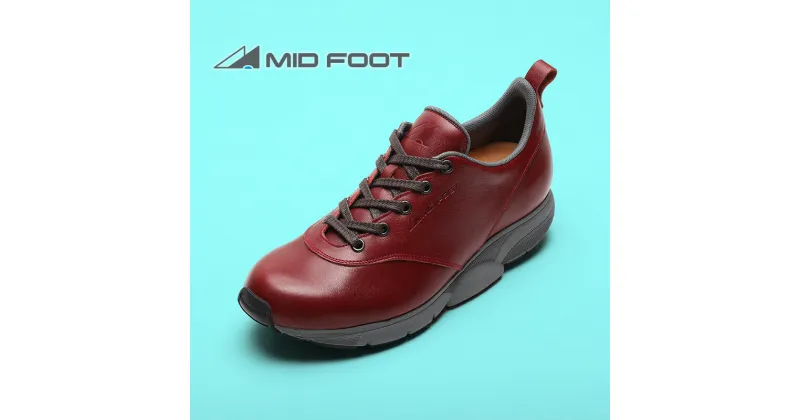 【ふるさと納税】MIDFOOT ( ミッドフッド ) 婦人靴 レザースニーカー MF002JL ( ワイン ) 4E　【 ファッション 靴 シューズ スニーカー レディース 】 【 お洒落 レザーシューズ オイルレザー 快適 履き心地 】　ファッション・靴・シューズ・ファッション・女性・レディース