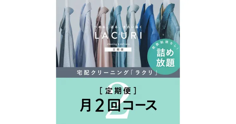 【ふるさと納税】【定期便】クリーニング 詰め放題　月2回コース 1年分（24回利用分）｜最短4日仕上げ　シミ抜き　ボタン付け　毛玉取り　ラクリ　lacuri ※着日指定不可※北海道・沖縄・離島への配送不可