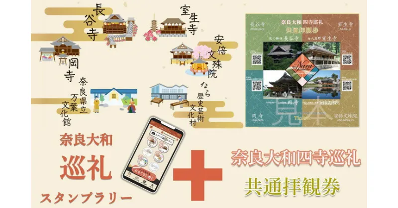 【ふるさと納税】奈良大和　巡礼スタンプラリー巡礼札と四寺巡礼(共通)セット