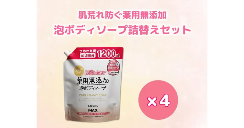 【ふるさと納税】肌荒れを防ぐ薬用無添加　泡ボディソープ　詰替セット　4個入　＜無添加生活シリーズ＞｜無香料 無着色 パラベンフリー