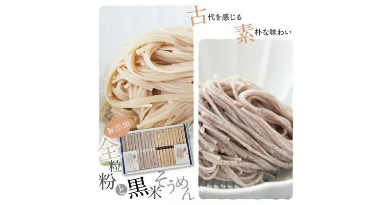 【ふるさと納税】三輪素麺 全粒粉と黒米そうめん 自家製 無添加 1000g（50g×20束） ／全粒粉 黒米 素麺 そうめん 素朴 中元 歳暮 ギフト 奈良 人気 贈り物 御挨拶 内祝い 御祝い