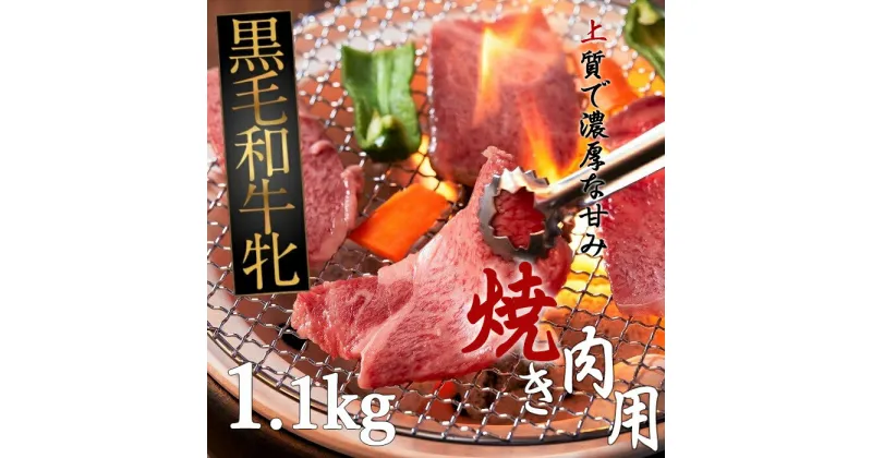 【ふるさと納税】黒毛和牛牝 ロース　焼肉用（タレ付）1.1kg