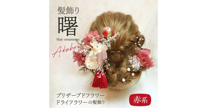 【ふるさと納税】 髪飾り ヘアアクセ ヘア アクセサリー 成人式 卒業式 入学式 結婚式 和装 洋装 花 プリザーブドフラワー ドライフラワー 曙 赤系 Uピン 晴れの日 華やか ヘッドパーツ 送料無料 お取り寄せ